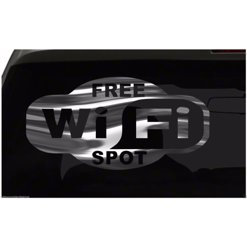 FREE WIFI HOT SPOT Sticker Business Wireless all chrome and regular vinyl colors