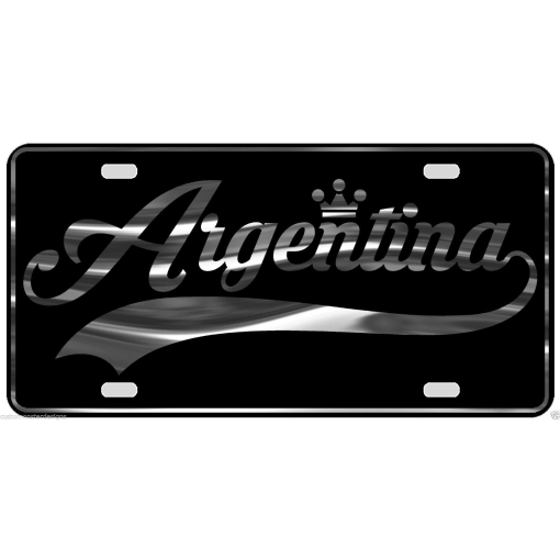 Argentina License Plate All Mirror Plate & Chrome and Regular Vinyl Choices