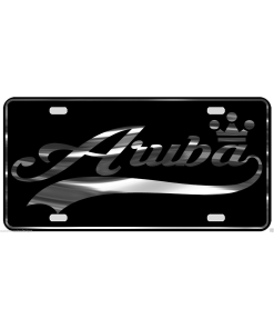 Aruba License Plate All Mirror Plate & Chrome and Regular Vinyl Choices