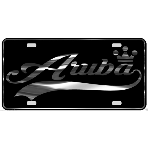 Aruba License Plate All Mirror Plate & Chrome and Regular Vinyl Choices