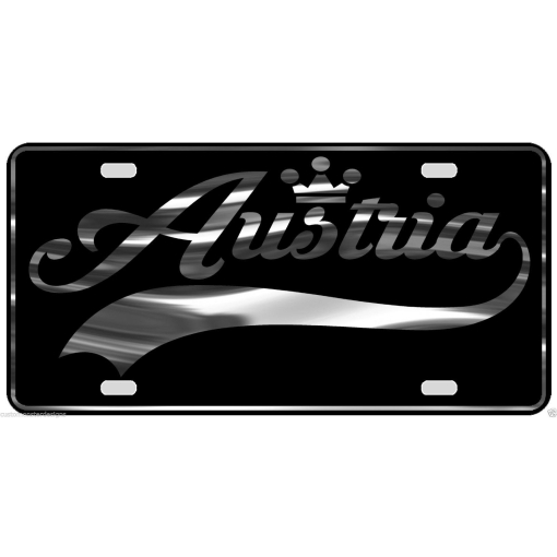 Austria License Plate All Mirror Plate & Chrome and Regular Vinyl Choices