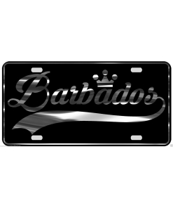 Barbados License Plate All Mirror Plate & Chrome and Regular Vinyl Choices