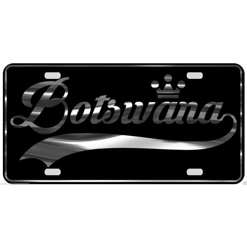 Botswana License Plate All Mirror Plate & Chrome and Regular Vinyl Choices