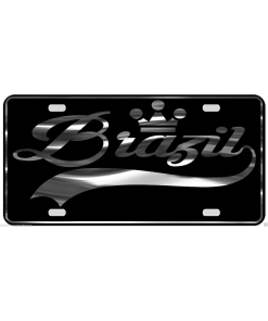 Brazil License Plate All Mirror Plate & Chrome and Regular Vinyl Choices