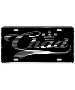 Chad License Plate All Mirror Plate & Chrome and Regular Vinyl Choices