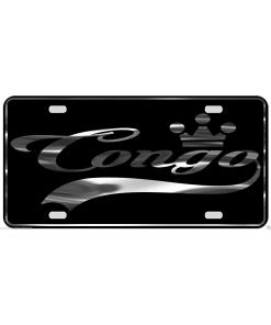 Congo License Plate All Mirror Plate & Chrome and Regular Vinyl Choices