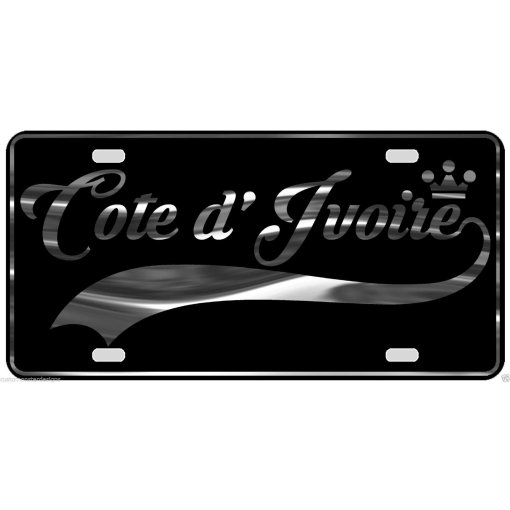 Cote d' Ivoire License Plate All Mirror Plate & Chrome and Regular Vinyl Choices