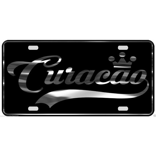 Curacao License Plate All Mirror Plate & Chrome and Regular Vinyl Choices