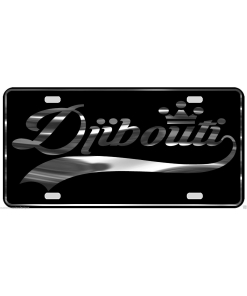 Djibouti License Plate All Mirror Plate & Chrome and Regular Vinyl Choices