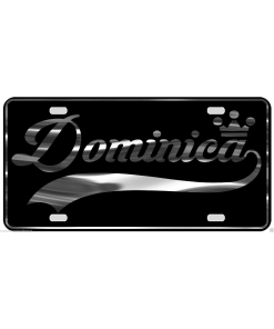 Dominica License Plate All Mirror Plate & Chrome and Regular Vinyl Choices