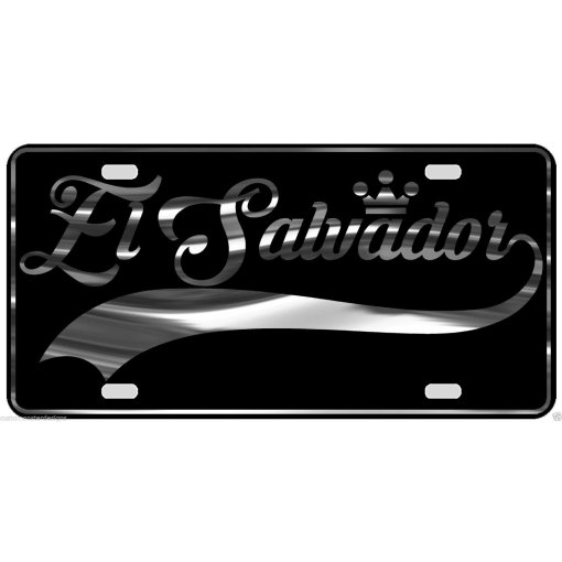 El Salvador License Plate All Mirror Plate & Chrome and Regular Vinyl Choices