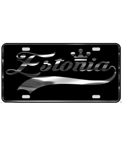 Estonia License Plate All Mirror Plate & Chrome and Regular Vinyl Choices