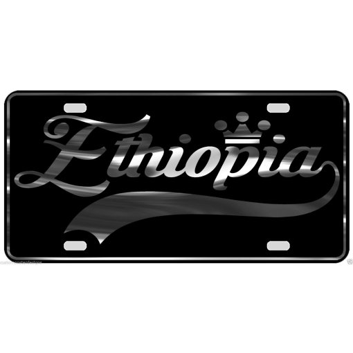 Ethiopia License Plate All Mirror Plate & Chrome and Regular Vinyl Choices