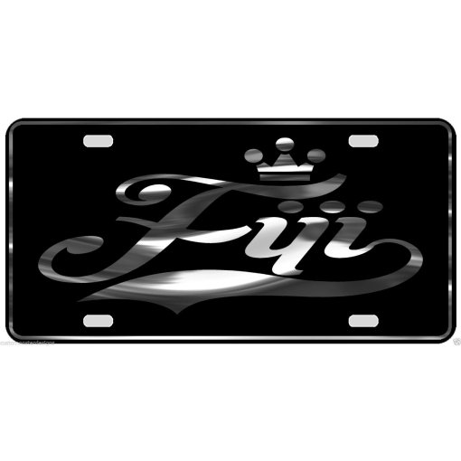 Fiji License Plate All Mirror Plate & Chrome and Regular Vinyl Choices
