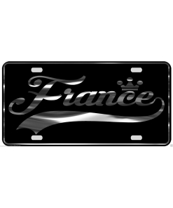 France License Plate All Mirror Plate & Chrome and Regular Vinyl Choices