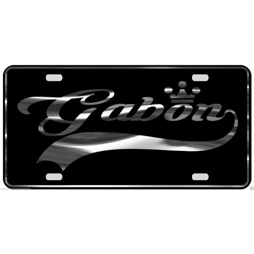 Gabon License Plate All Mirror Plate & Chrome and Regular Vinyl Choices
