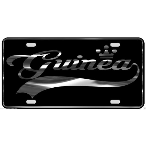 Guinea License Plate All Mirror Plate & Chrome and Regular Vinyl Choices