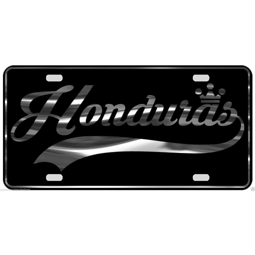 Honduras License Plate All Mirror Plate & Chrome and Regular Vinyl Choices