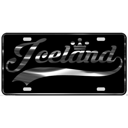 Iceland License Plate All Mirror Plate & Chrome and Regular Vinyl Choices
