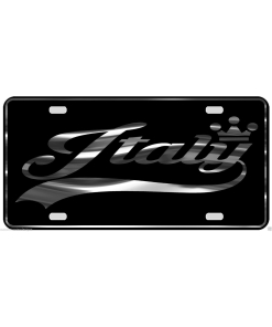Italy License Plate All Mirror Plate & Chrome and Regular Vinyl Choices