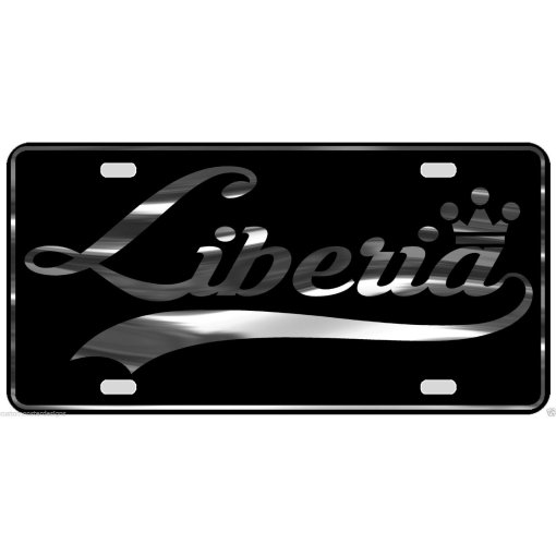 Liberia License Plate All Mirror Plate & Chrome and Regular Vinyl Choices