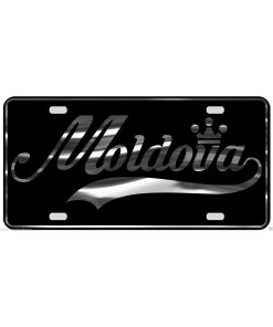 Moldova License Plate All Mirror Plate & Chrome and Regular Vinyl Choices
