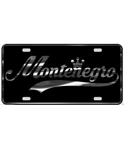 Montenegro License Plate All Mirror Plate & Chrome and Regular Vinyl Choices