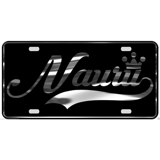 Nauru License Plate All Mirror Plate & Chrome and Regular Vinyl Choices