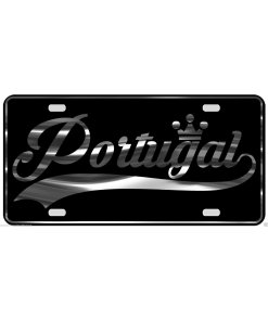 Portugal License Plate All Mirror Plate & Chrome and Regular Vinyl Choices