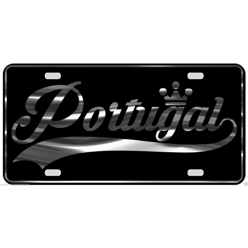 Portugal License Plate All Mirror Plate & Chrome and Regular Vinyl Choices