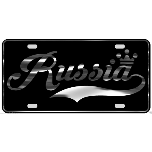 Russia License Plate All Mirror Plate & Chrome and Regular Vinyl Choices