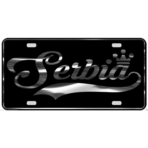 Serbia License Plate All Mirror Plate & Chrome and Regular Vinyl Choices