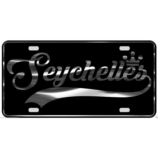 Seychelles License Plate All Mirror Plate & Chrome and Regular Vinyl Choices