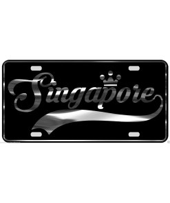 Singapore License Plate All Mirror Plate & Chrome and Regular Vinyl Choices