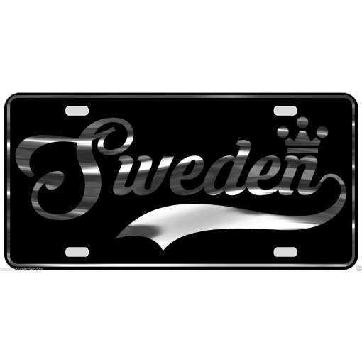 Sweden License Plate All Mirror Plate & Chrome and Regular Vinyl Choices