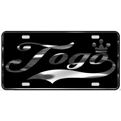 Togo License Plate All Mirror Plate & Chrome and Regular Vinyl Choices