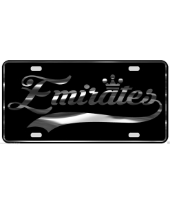 Emirates License Plate All Mirror Plate & Chrome and Regular Vinyl Choices
