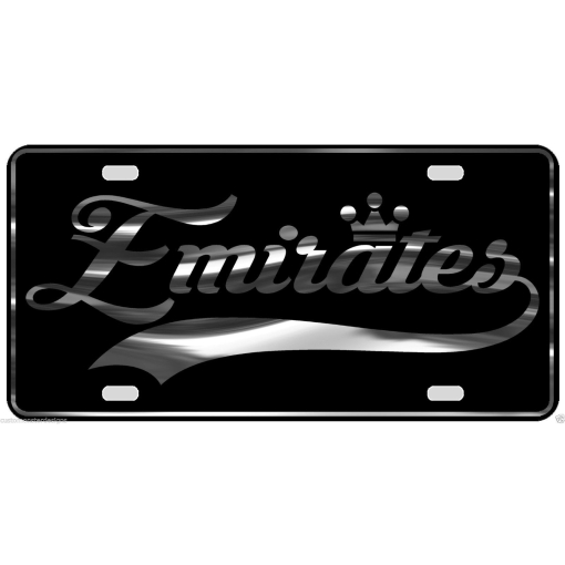 Emirates License Plate All Mirror Plate & Chrome and Regular Vinyl Choices