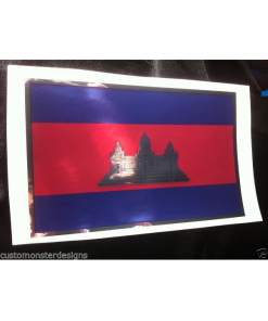 CAMBODIAN FLAG Decal Vinyl Sticker chrome or white vinyl decal and 15 sizes!