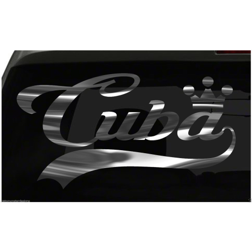 Cuba sticker Country Pride Sticker all chrome and regular colors choices