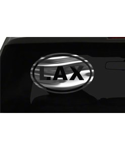 LAX Sticker Lacrosse oval euro all chrome & regular vinyl color choices