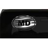 MD Sticker Maryland State oval euro all chrome & regular vinyl color choices