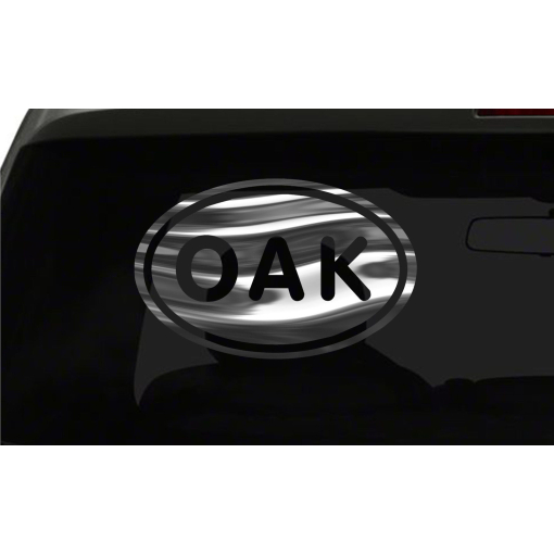 OAK Sticker Oakland California oval euro chrome & regular vinyl color choices