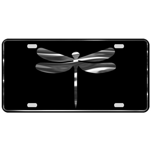Dragonfly License Plate All Mirror Plate & Chrome and Regular Vinyl Choices S1