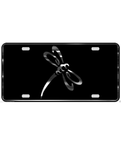 Dragonfly License Plate All Mirror Plate & Chrome and Regular Vinyl Choices S3