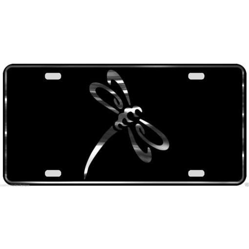 Dragonfly License Plate All Mirror Plate & Chrome and Regular Vinyl Choices S3