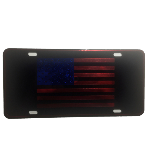 US American Flag Heavy Duty Aluminum License Plate S2