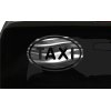 Taxi Sticker Cab Car Driver oval euro chrome & regular vinyl color choices
