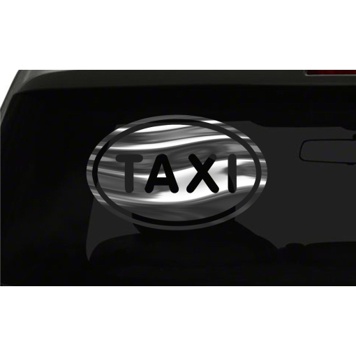 Taxi Sticker Cab Car Driver oval euro chrome & regular vinyl color choices