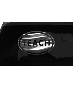 Teach Sticker Teaching Teacher oval euro chrome & regular vinyl color choices